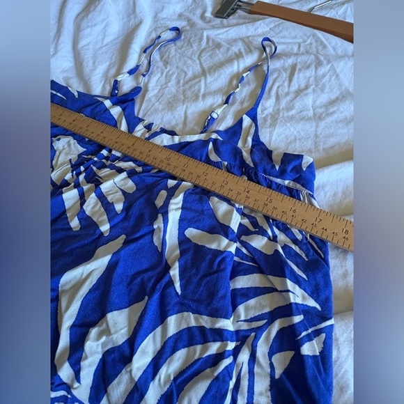 Patrons of Peace NWT royal blue white tank medium vacation print rayon - Picture 7 of 9